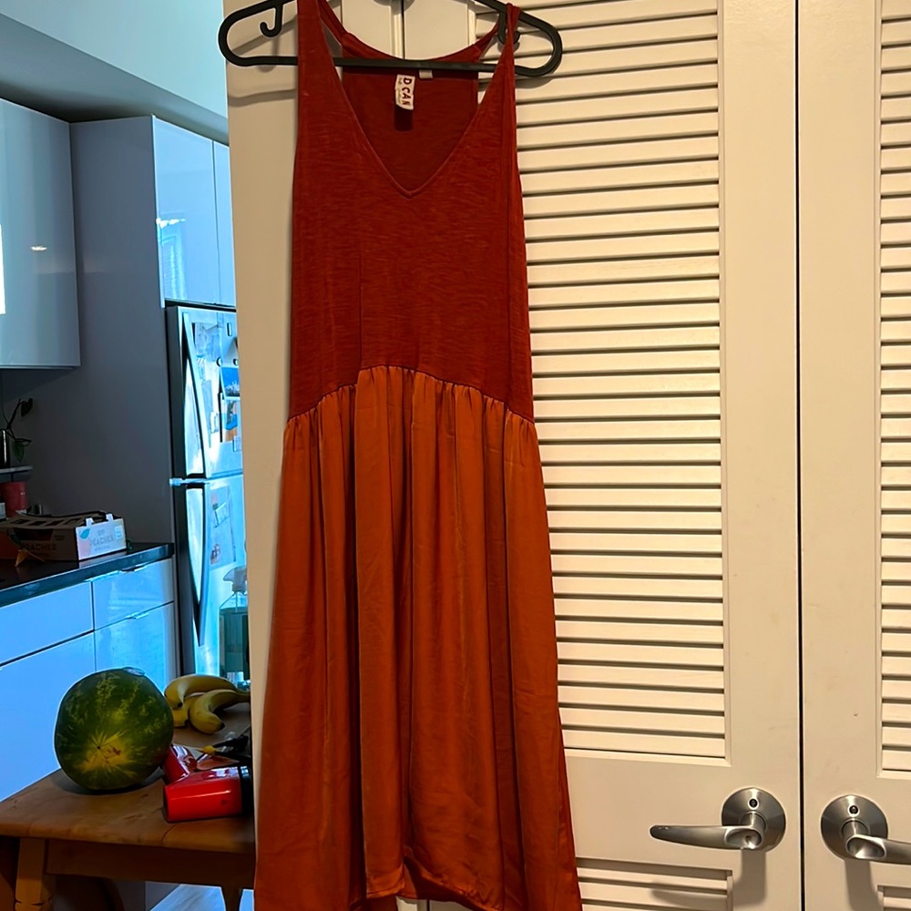 Dolan Anthropologie copper midi sleeveless dress size small